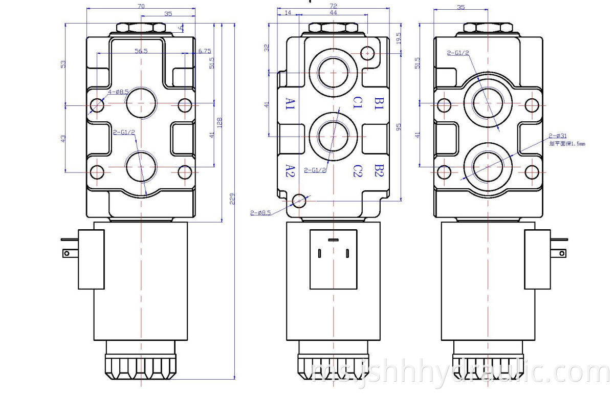 Injap penyongsang solenoid DVS90